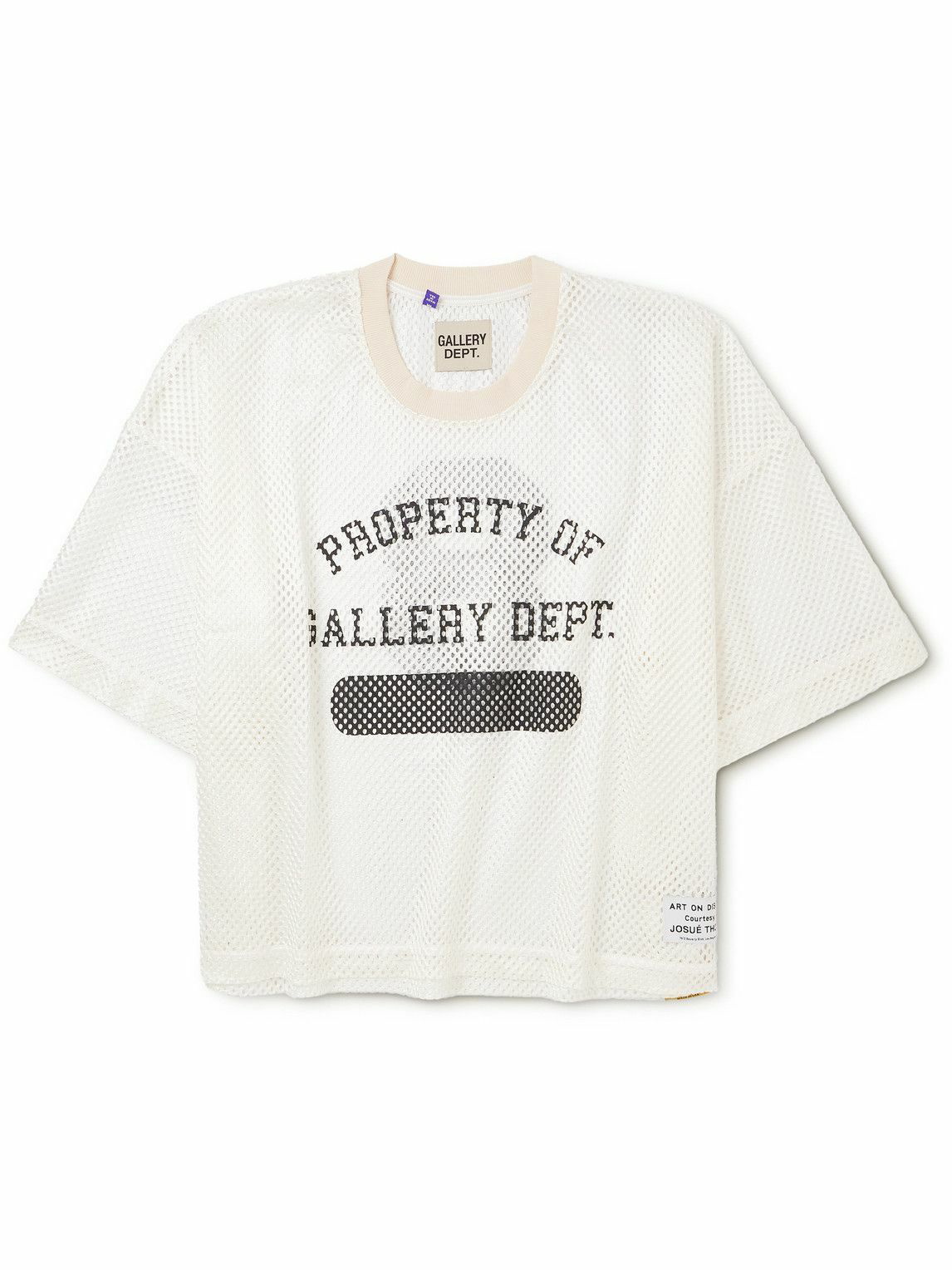 Gallery Dept. - Practice Cropped Logo-Print Mesh T-Shirt - White ...