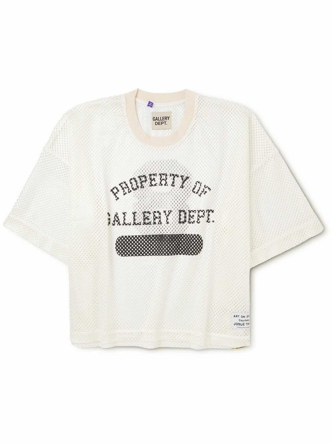 Gallery Dept. - Practice Cropped Logo-Print Mesh T-Shirt - White Gallery  Dept.