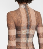 Burberry Checked lace bodysuit