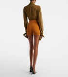 Saint Laurent Ribbed-knit shorts