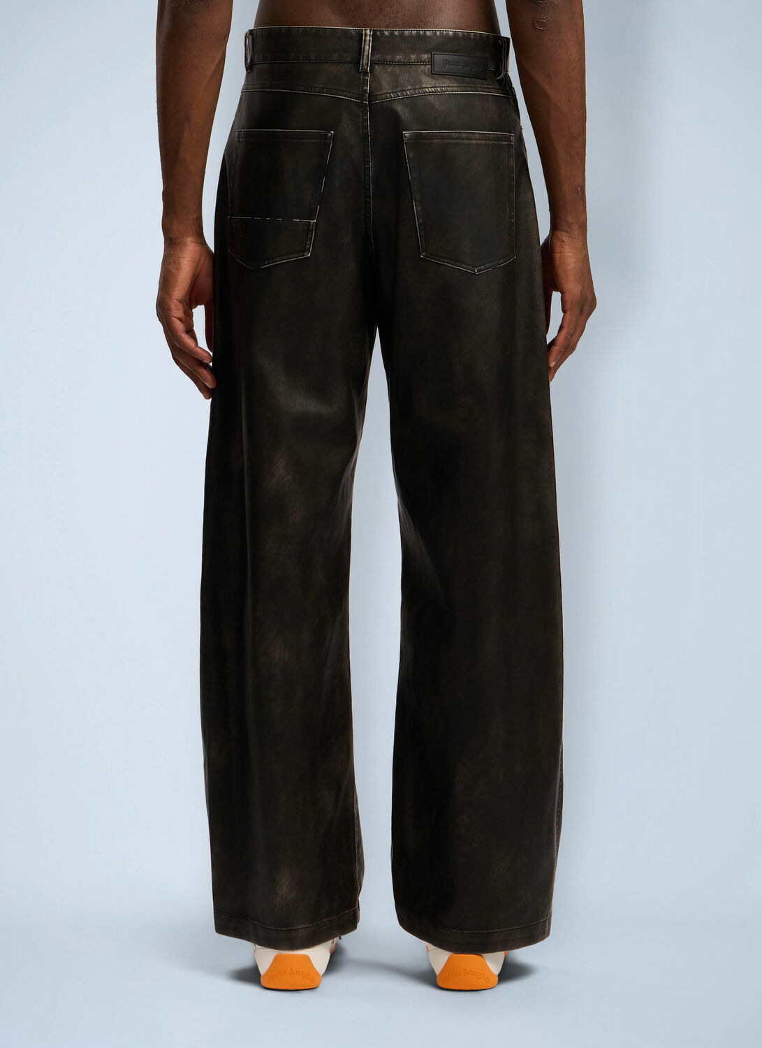Palm Angels Curved Logo Coated Pants