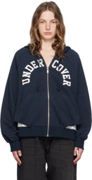 UNDERCOVER Navy Embroidered Logo Hoodie