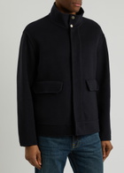 Emporio Armani Wool and Cashmere-blend Coat Navy