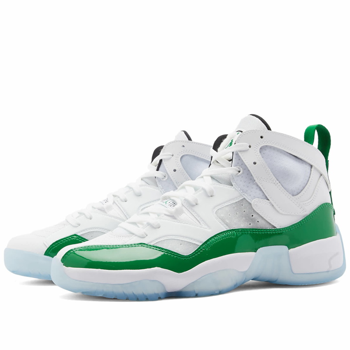 Photo: Air Jordan Men's Jumpman Two Trey Sneakers in White/Lucky Green