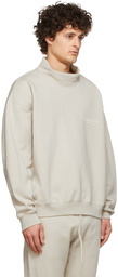 Essentials Beige Mock Neck Raglan Sweatshirt