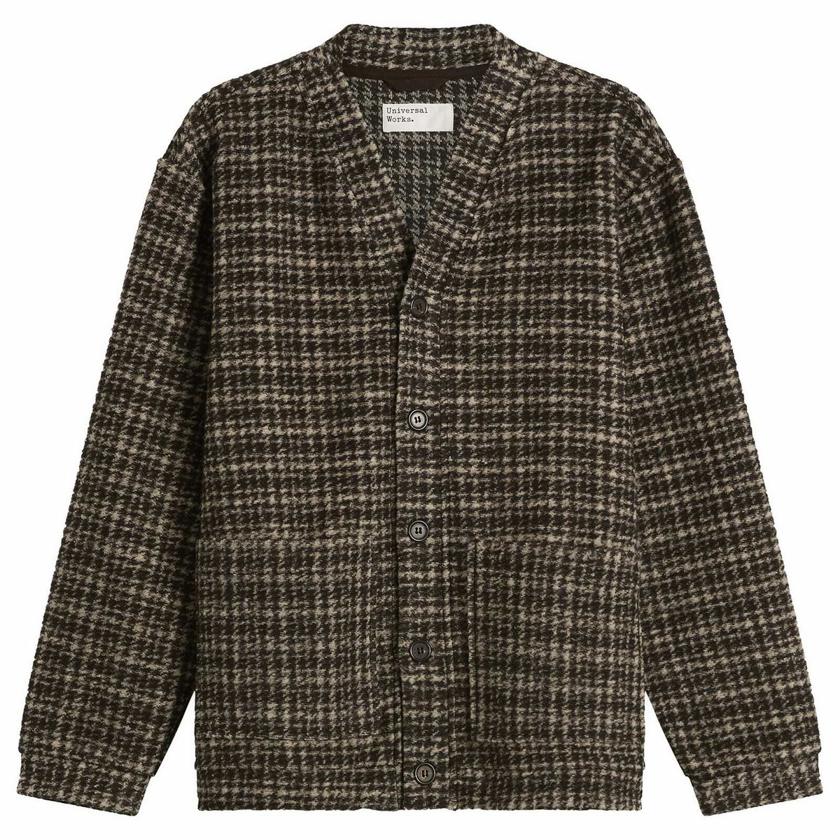 Universal Works Men's Jacquard Knit Advance Cardigan in Brown
