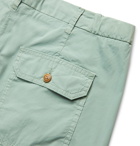 Altea - Tapered Pleated Stretch-Cotton Trousers - Green