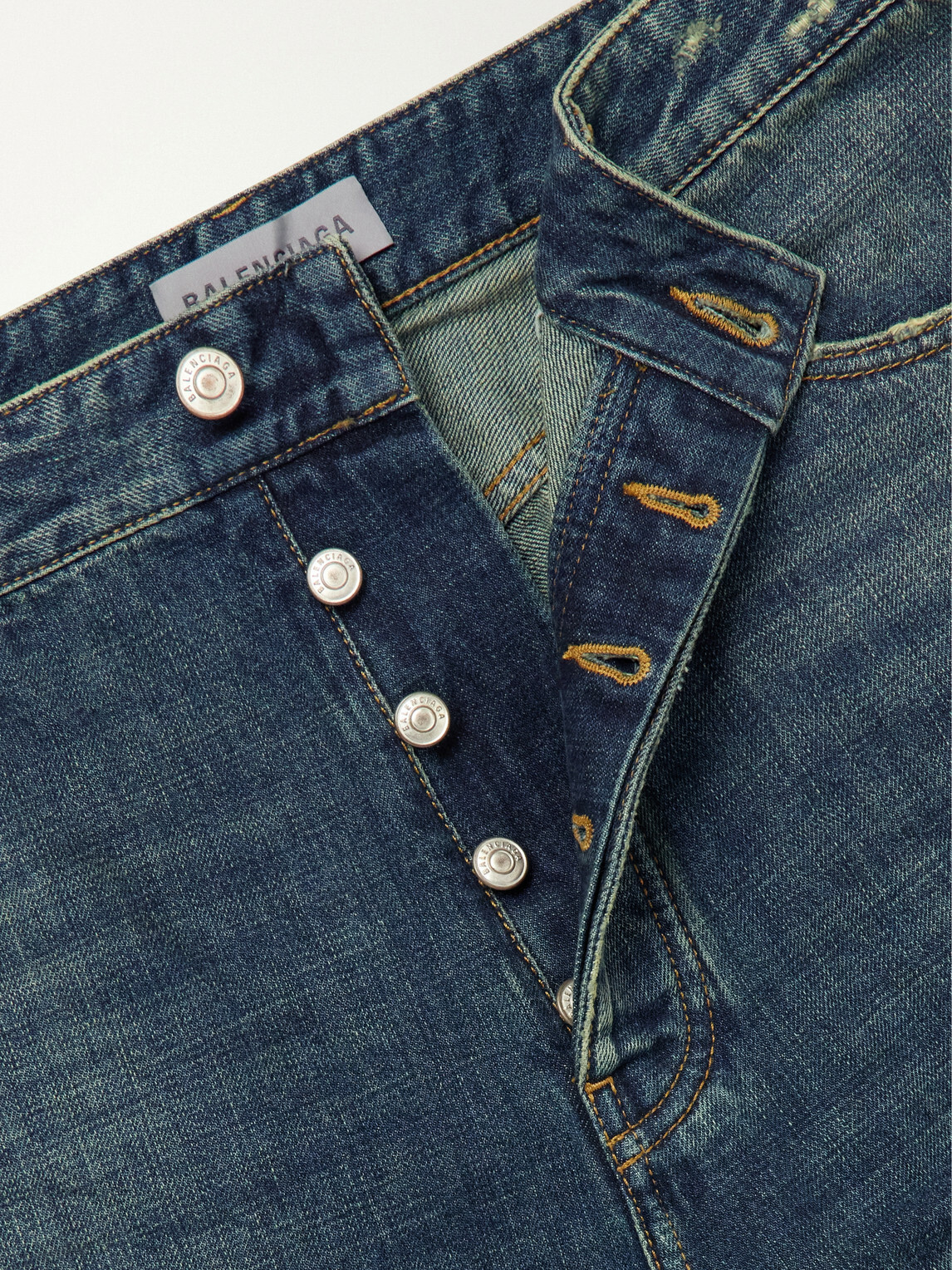 Balenciaga - Straight-Leg Distressed Jeans - Blue