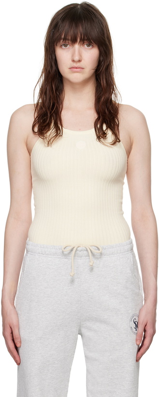 Photo: Sporty & Rich Off-White Patch Tank Top