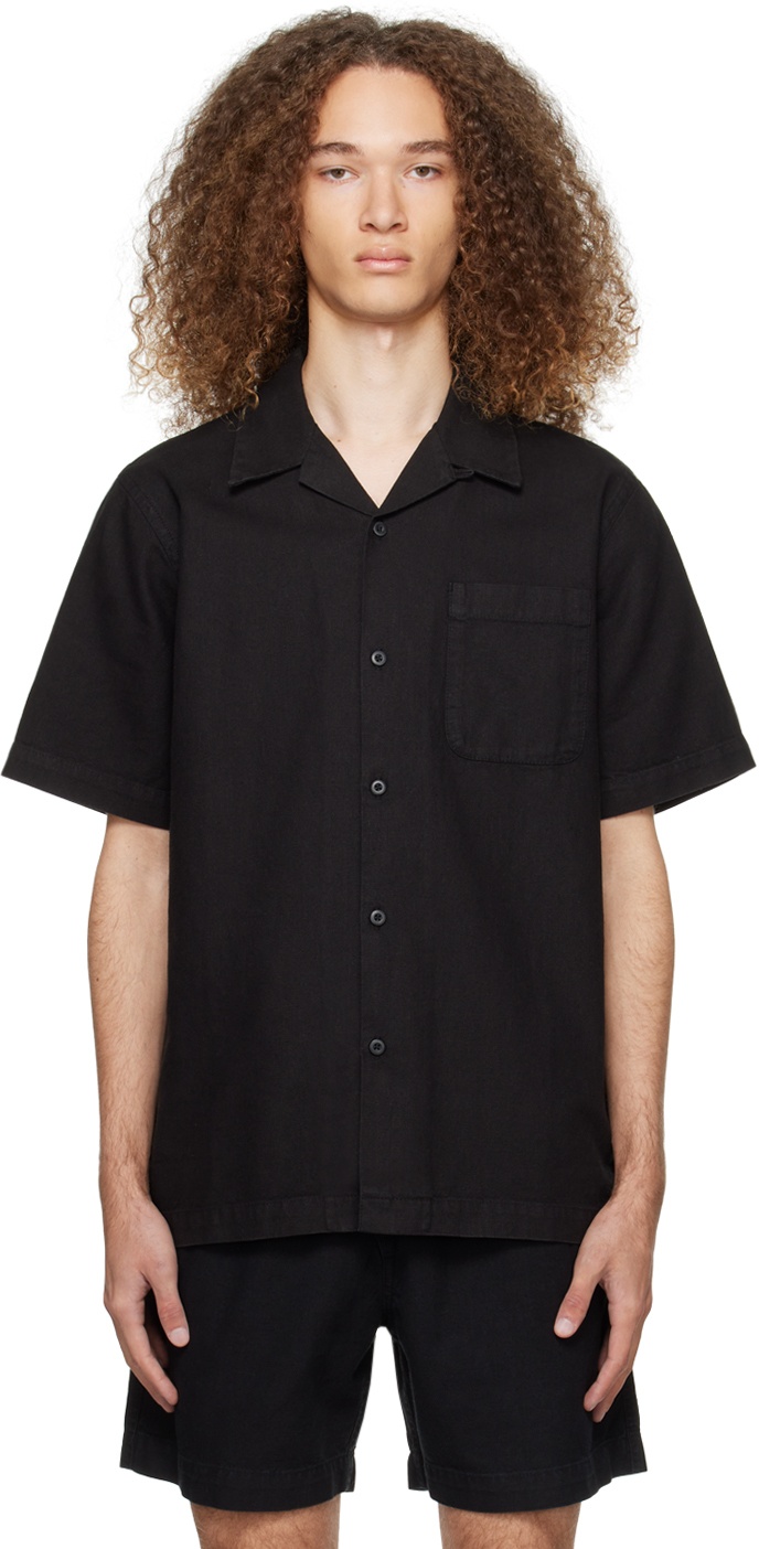 Maharishi Black Open Spread Collar Shirt Maharishi