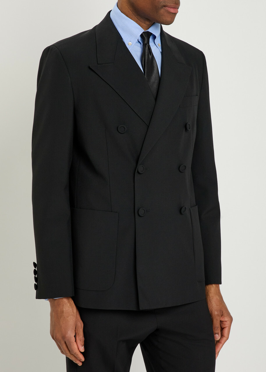 Valentino Garavani Double-breasted Wool Blazer Black