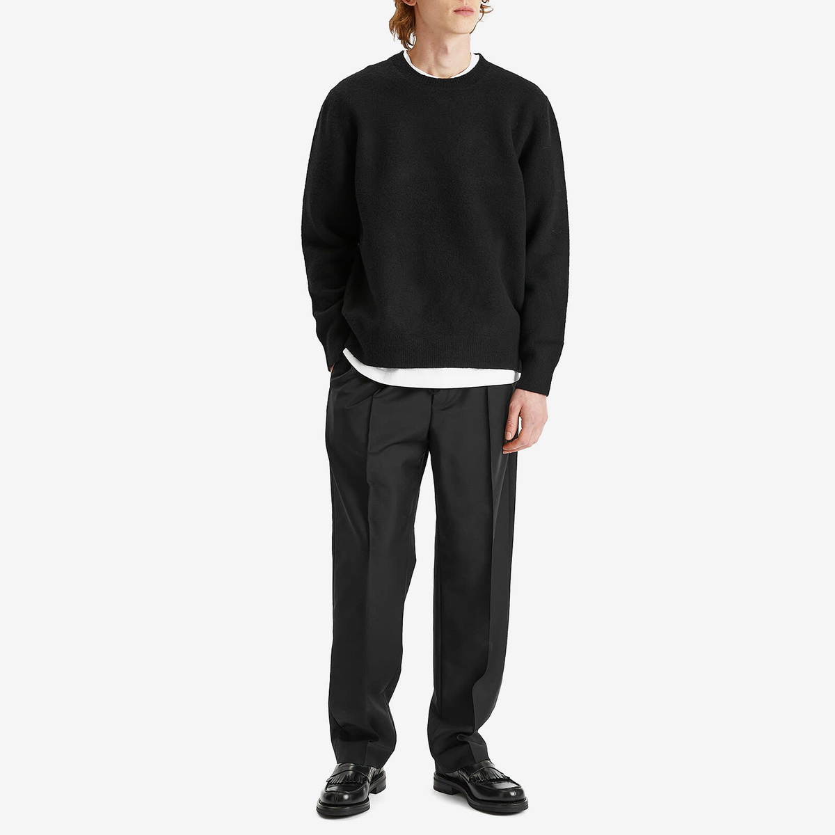 Róhe Men's Boiled Wool Jumper in Black