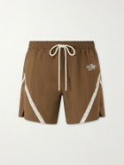 Cherry Los Angeles - Straight-Leg Logo-Print Woven Shorts - Brown