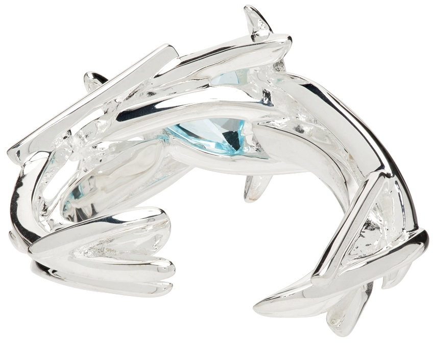 SWEETLIMEJUICE Silver & Blue Eyrie Trillion Ring