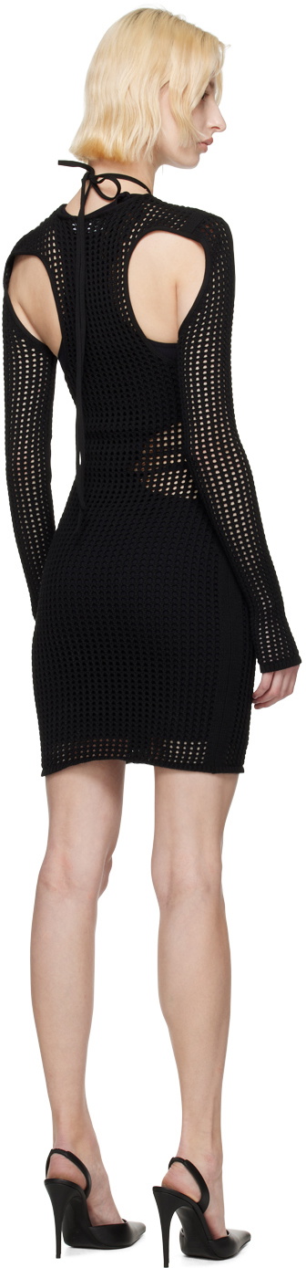 ANDREĀDAMO Black Halter Minidress