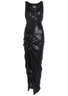 Vivienne Westwood Liz Side Panther Sequin-embellished Midi Dress Black