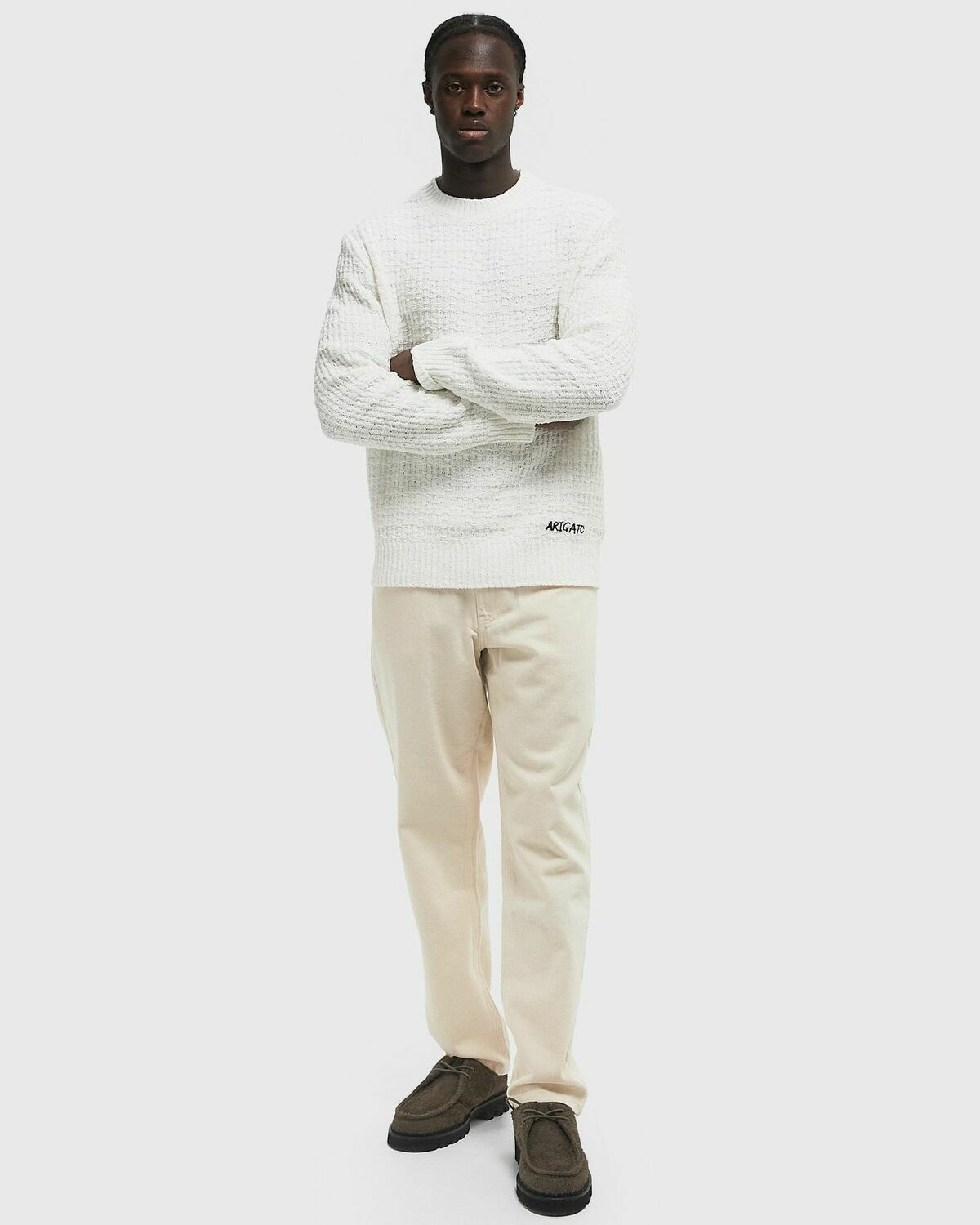 Axel Arigato Grid Sweater White Mens Pullover