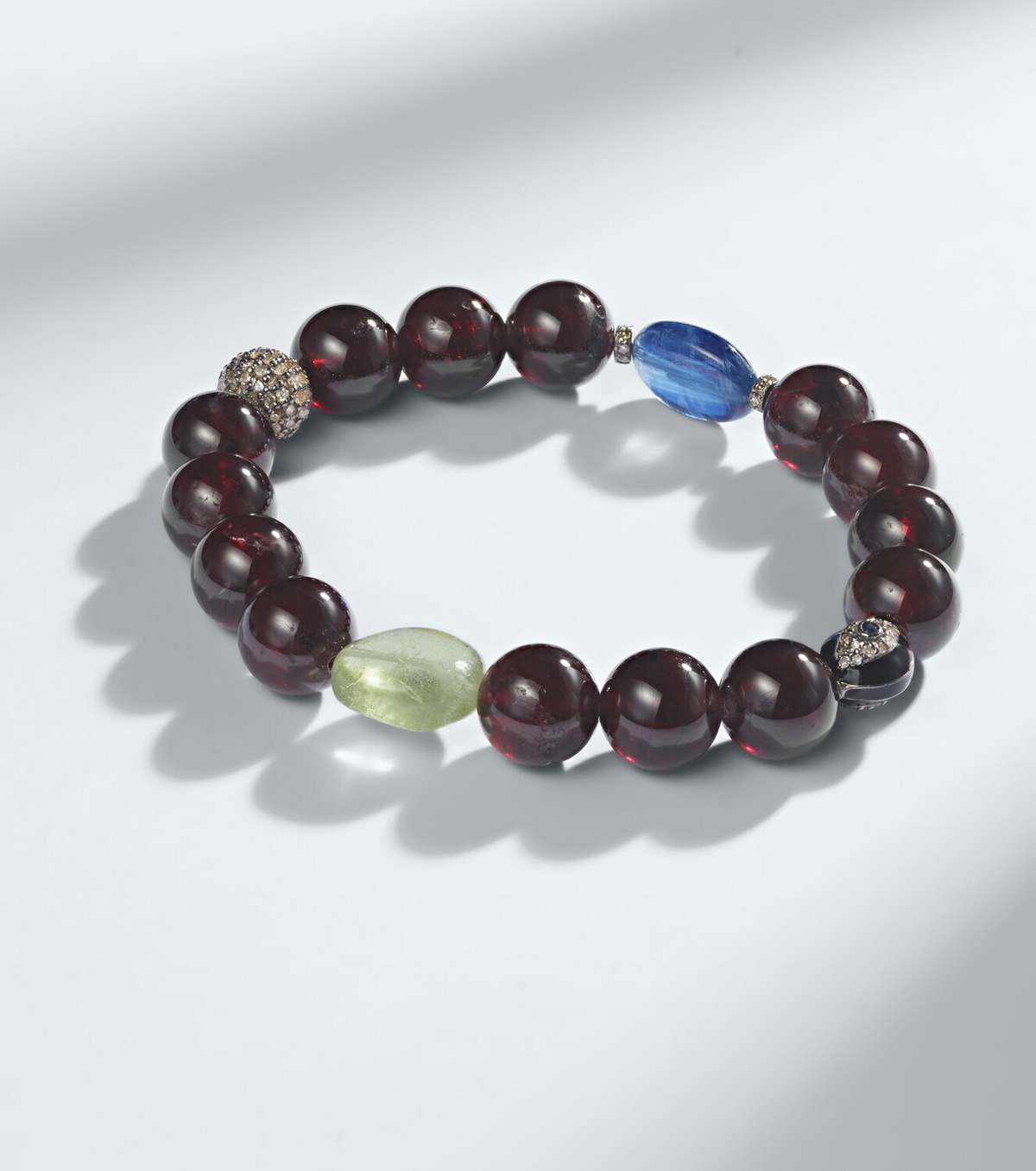 Ileana Makri Sterling silver beaded bracelet with gemstones