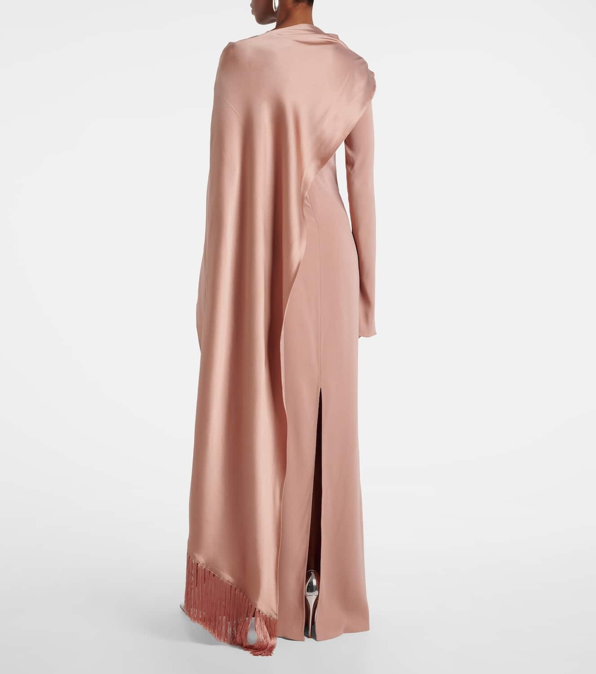Taller Marmo Mounia caped crêpe cady gown