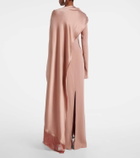 Taller Marmo Mounia caped crêpe cady gown