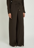 Joseph Dee Wide-leg Crepe Trousers Brown