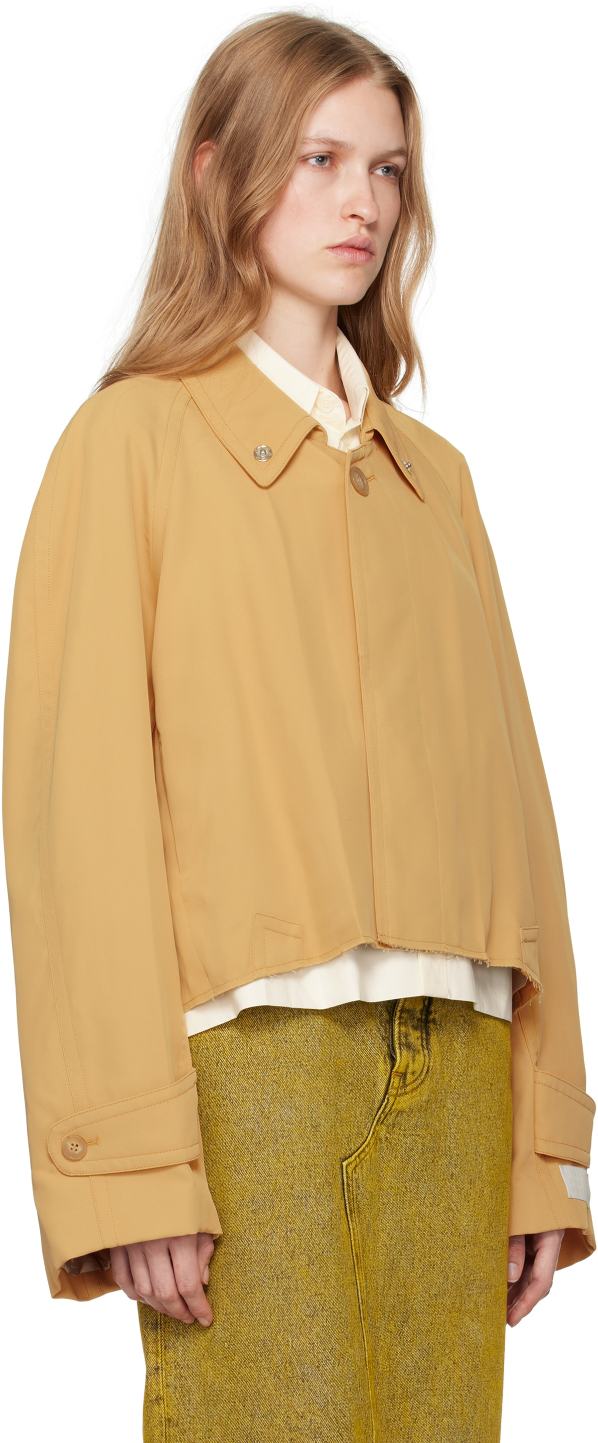 MM6 Maison Margiela Yellow Twill Jacket MM6 Maison Margiela