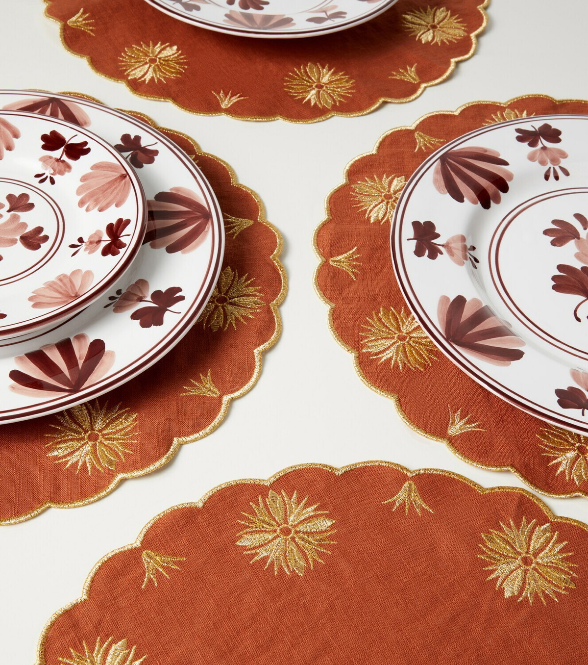 Cabana Terracotta set of 2 linen and cotton placemats