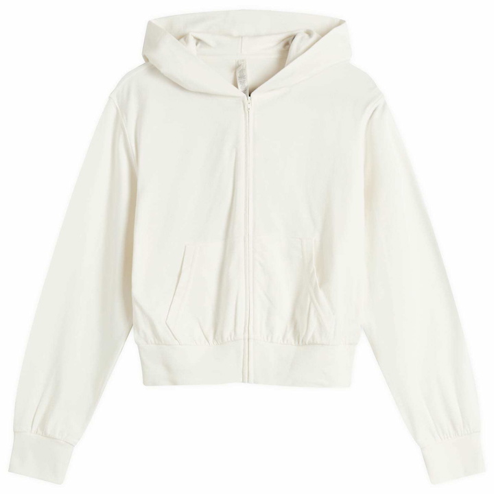 Photo: SKIMS Women's Cotton Jersey Zip Up Slim Hoodie in Marble