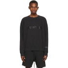 Essentials Black Fleece Pullover Sweatshirt