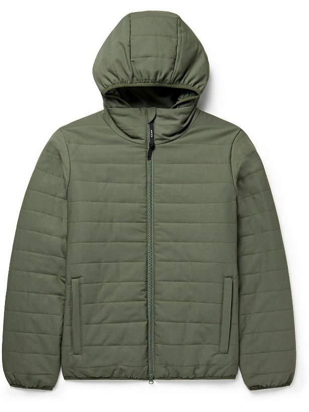 Photo: Aspesi - Quilted Canvas Hooded Jacket - Green