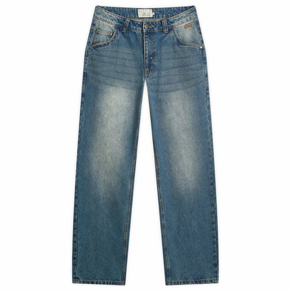 Dime Men's Classic Relaxed Denim Pants in Sandblasted Indigo