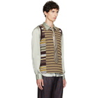 Dries Van Noten Brown & Yellow Striped Cotton Tank Top