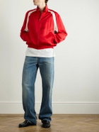 SAINT LAURENT - Striped Satin Track Jacket - Red