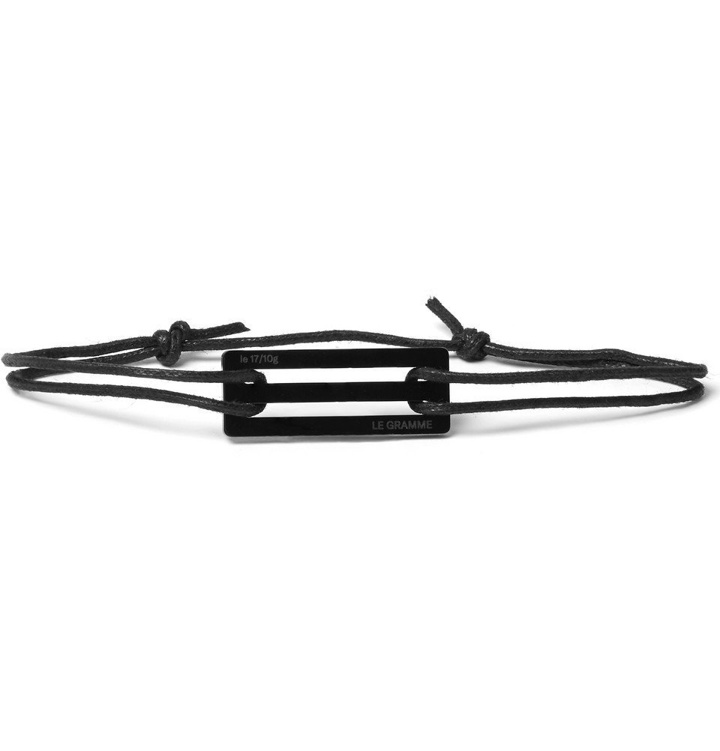 Photo: Le Gramme - Cord and Ceramic Bracelet - Black