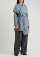 Harris Wharf London Belted Wool Blanket Coat Grey