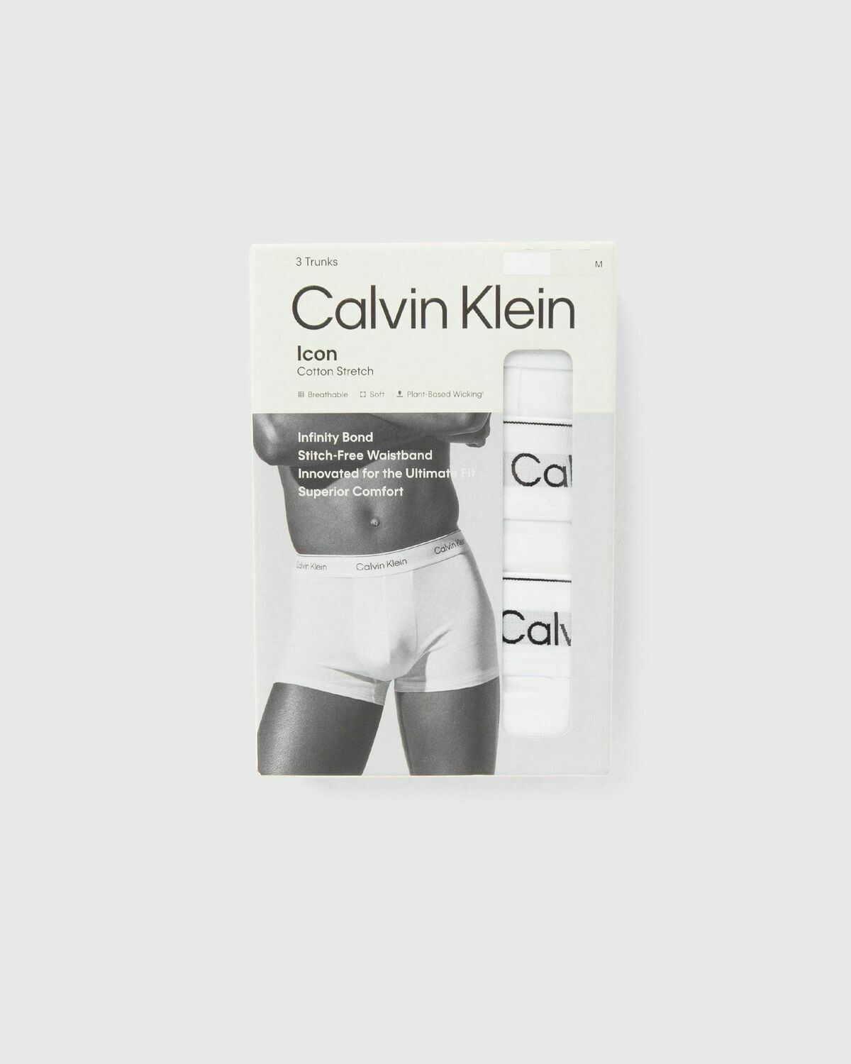 Calvin Klein Underwear TRUNK ICON COTTON STRETCH 3-PACK White Mens Boxers & Brief