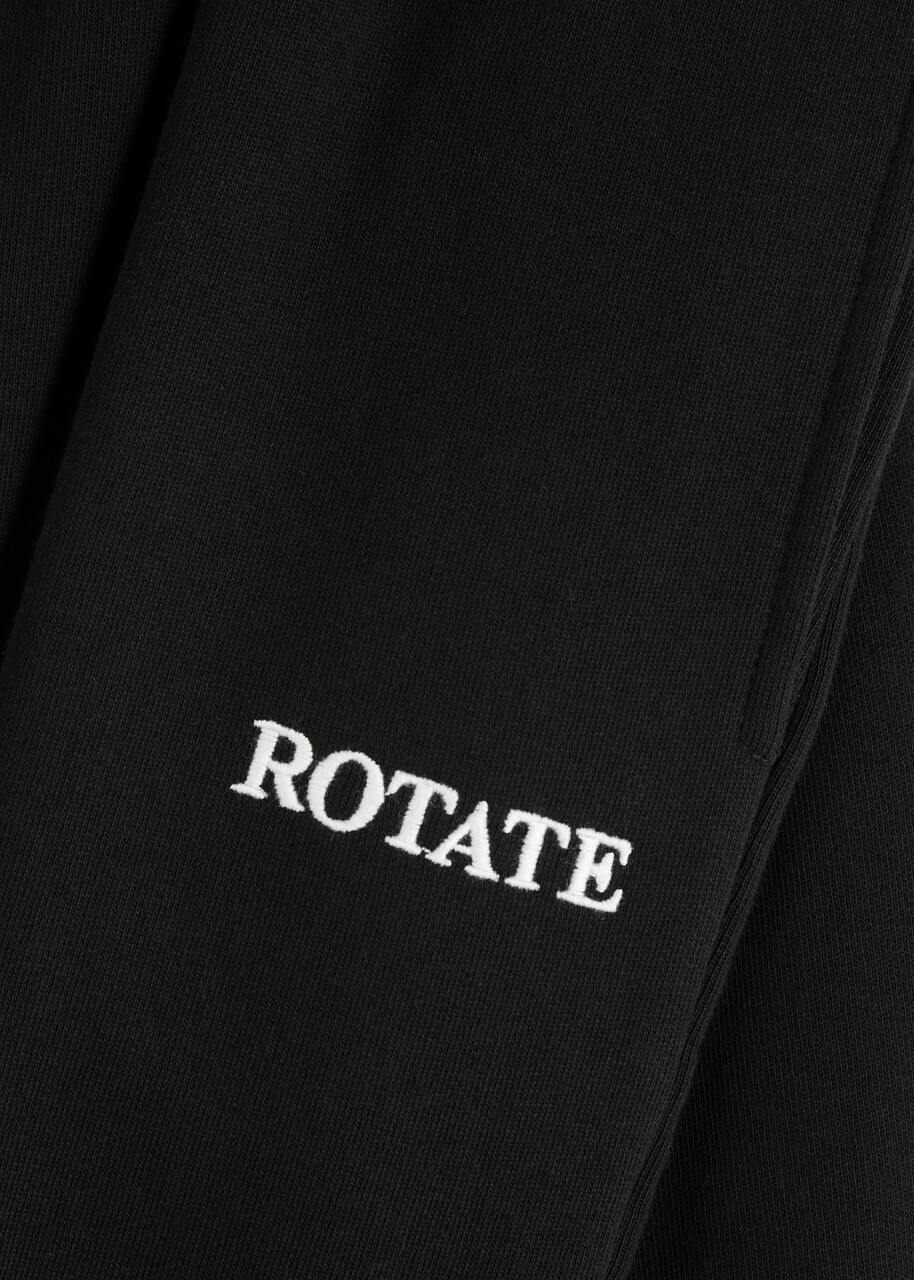 Rotate Sunday Logo-embroidered Cotton Sweatpants Black