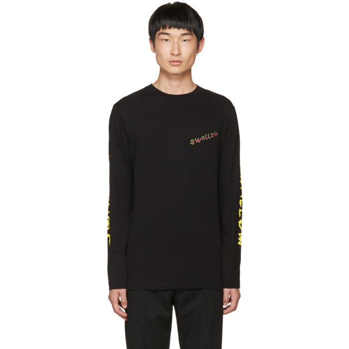 Photo: McQ Alexander McQueen Black Long Sleeve Swallow T-Shirt