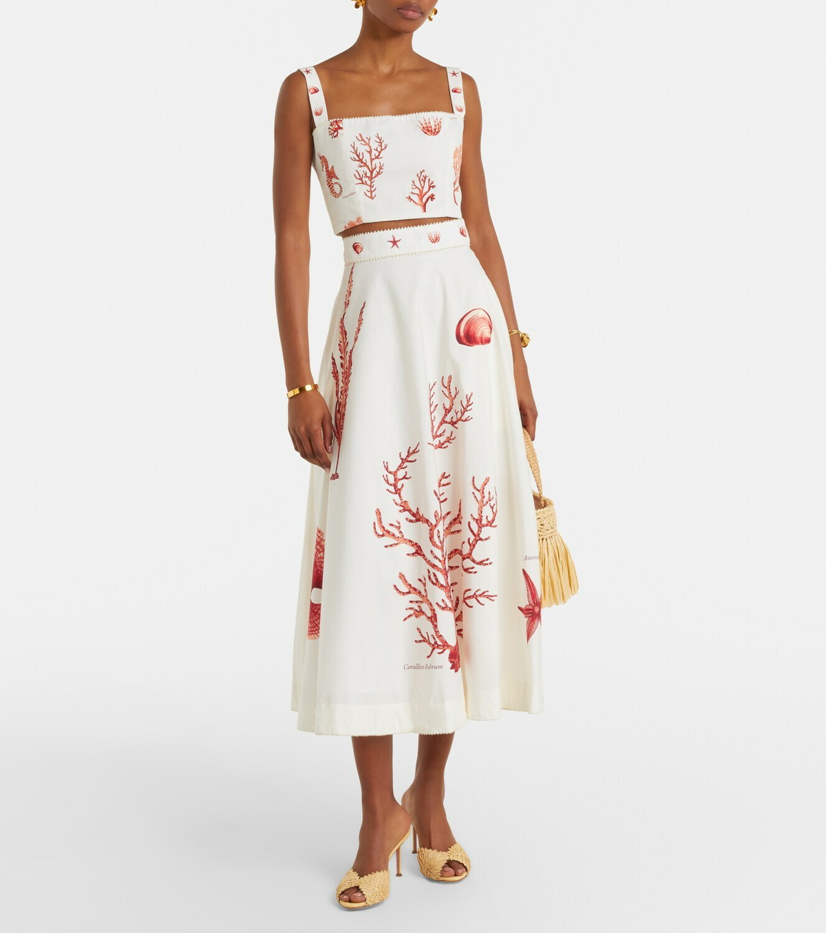 Agua by Agua Bendita Cacao printed cotton crop top