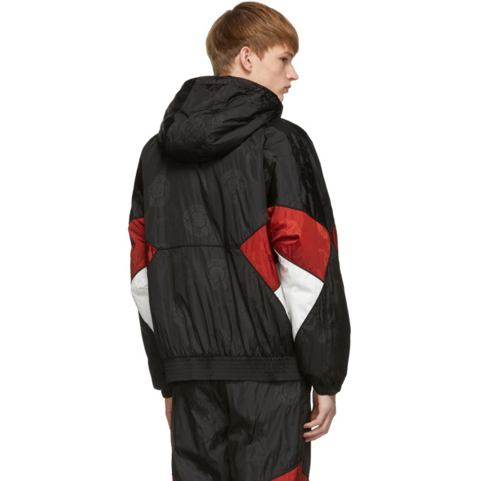 ALEXANDER WANG Size S Black White Print Nylon Zip Snaps Jacket