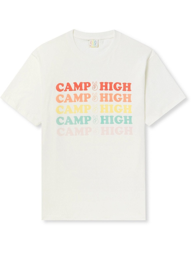 Photo: Camp High - Logo-Print Cotton-Jersey T-Shirt - White