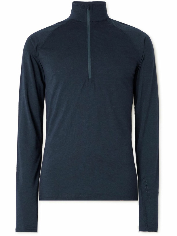 Photo: Houdini - Desoli Solid Merino™ Half-Zip Ski Base Layer - Blue