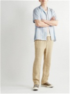 Gitman Vintage - Convertible-Collar Striped Linen and TENCEL-Blend Shirt - Blue