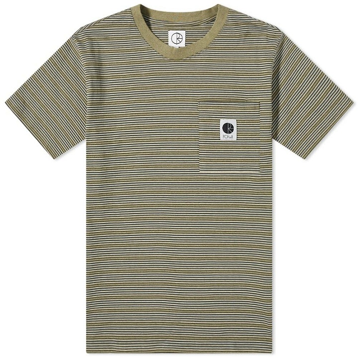 Photo: Polar Skate Co. Men's Stripe Pocket T-Shirt in Army Green