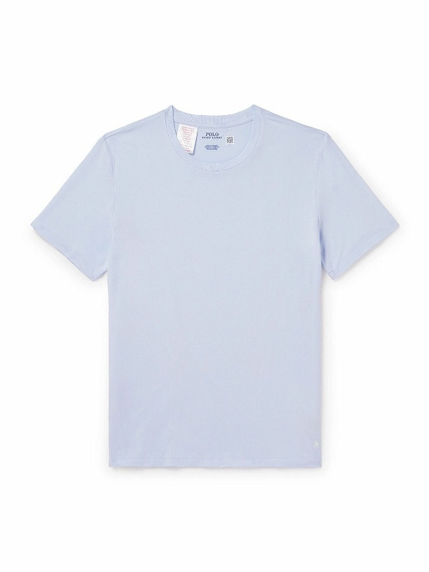 Photo: Polo Ralph Lauren - Logo-Embroidered Stretch Modal and Cotton-Blend Jersey Pyjama T-Shirt - Blue