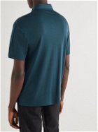 Ermenegildo Zegna - Wool-Piqué Polo Shirt - Blue