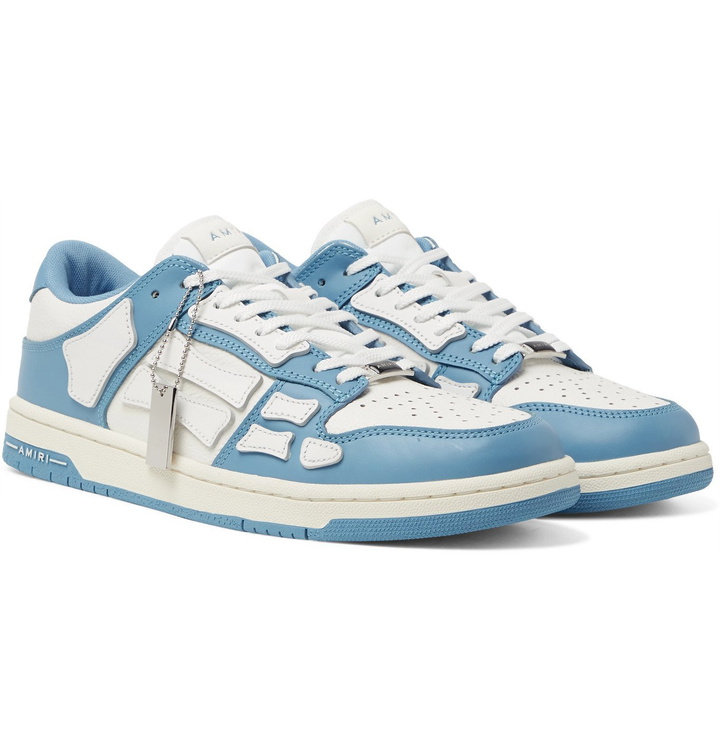 Photo: AMIRI - Skel-Top Colour-Block Leather Sneakers - Blue