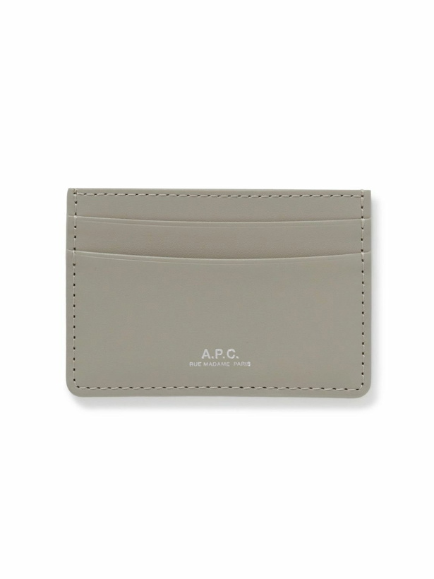 Photo: A.P.C. - Andre Logo-Print Leather Cardholder