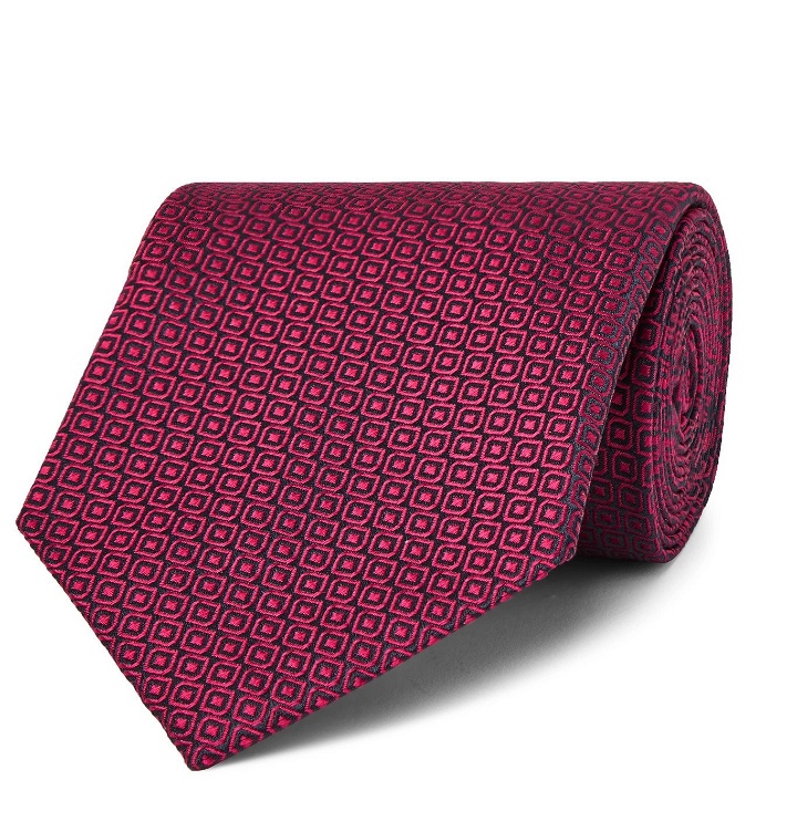 Photo: CHARVET - 8.5cm Silk-Jacquard Tie - Red