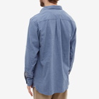 Universal Works Men's Brushed Herringbone Daybrook Shirt in Blue